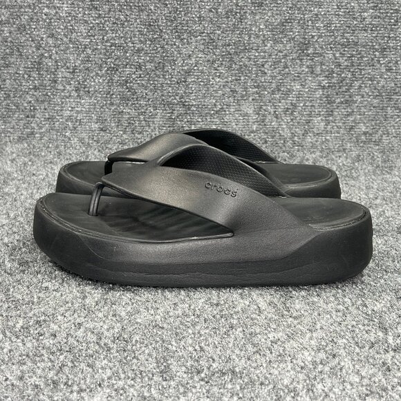 Crocs Getaway Platform Flip Flops Women's 6 Black Athletic Summer Beach Sandals - Picture 4 of 11